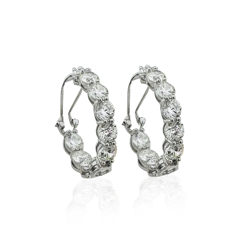 Moissanite Stone Big Hoop Earrings