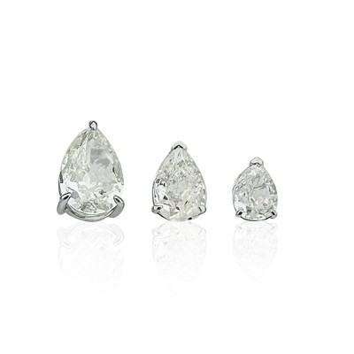 Moissanite Stone Drop Earrings - Large Size - Thumbnail