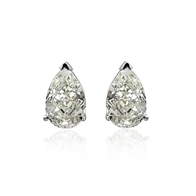 Moissanite Stone Drop Earrings - Large Size - Thumbnail