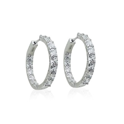 by Eda Çetin - Moissanite Stone Hoop Earring - 3 cm (1)