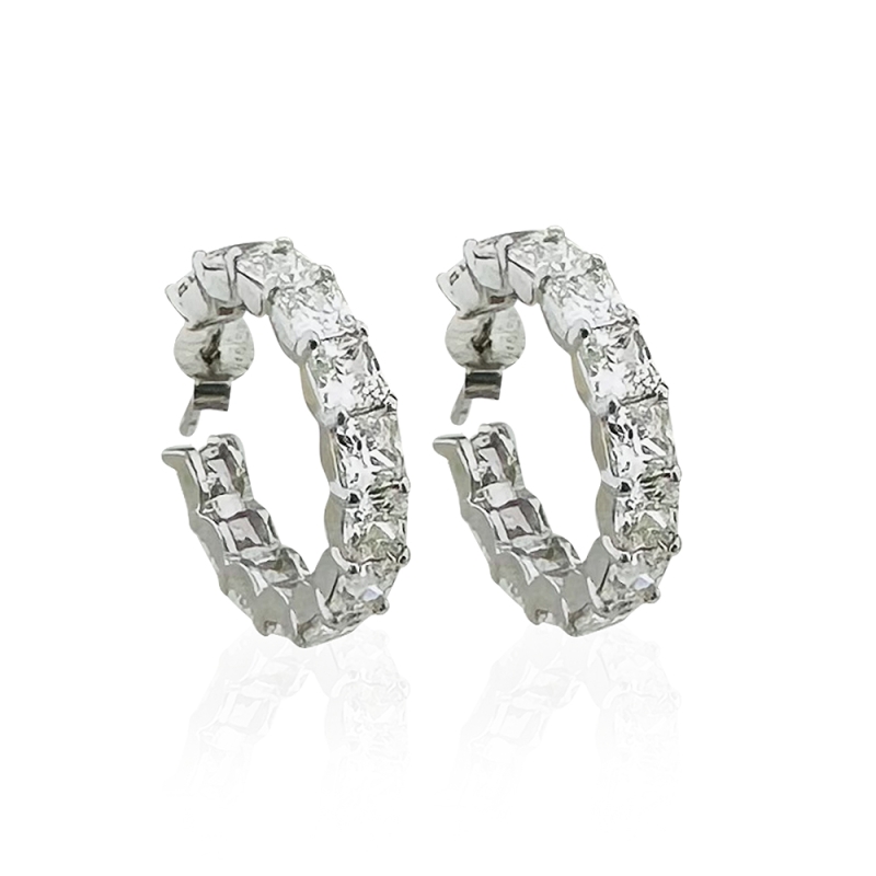 Moissanite Stone Hoop Earrings