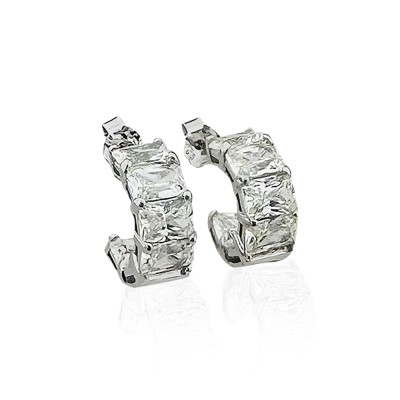 by Eda Çetin - Moissanite Stone Small Hoop Earrings