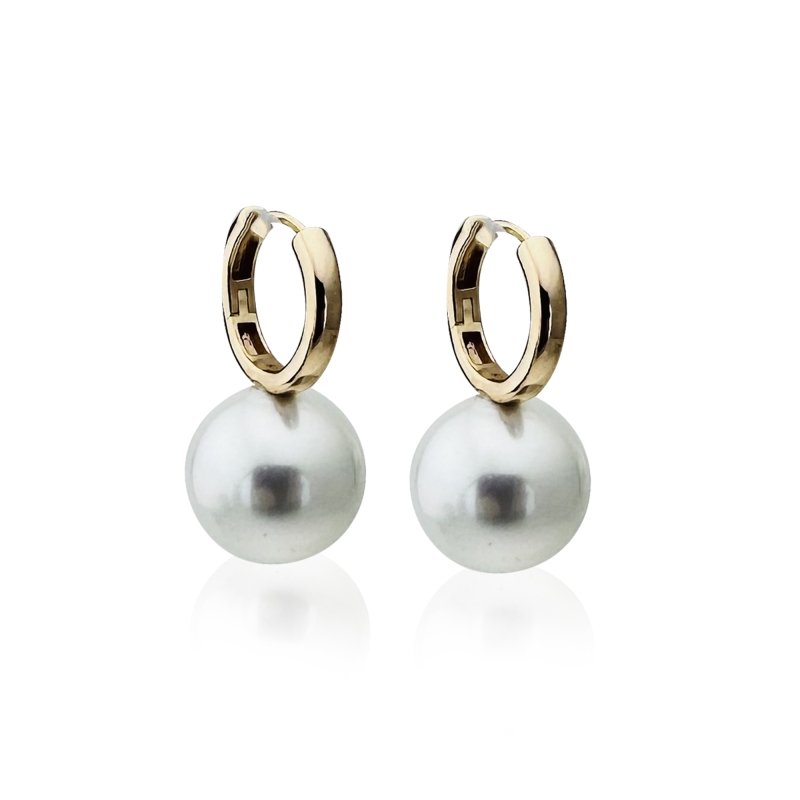 Monaco Hoop Pearl Earrings