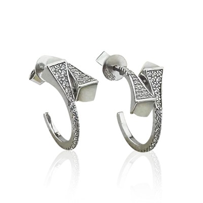 by Eda Çetin - Monaco Stone Hoop Earrings - Small Form (1)