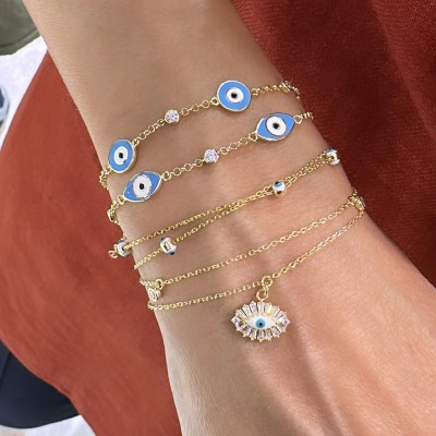 by Eda Çetin - Moss Enamel Eye Bracelet (1)