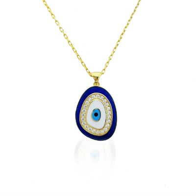 by Eda Çetin - Enamel Evil Eye Bead Necklace