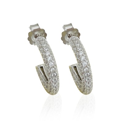 Nox Stone Hoop Earrings - Thumbnail