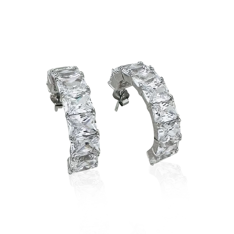 Paula Ice Cut Hoop Earrings