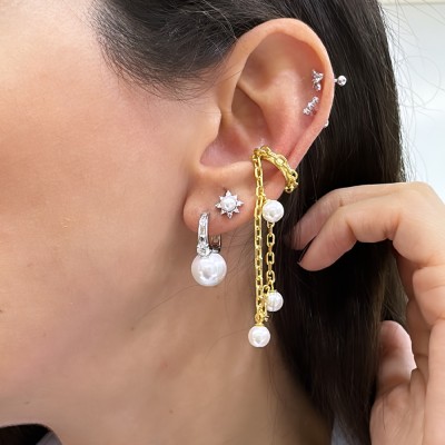 Pearl Cartilage Earring - Thumbnail