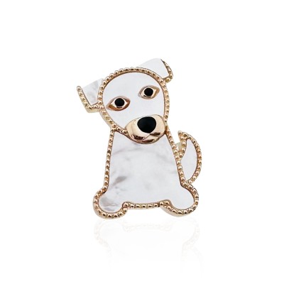 by Eda Çetin - Pearl Dog Figure Brooch