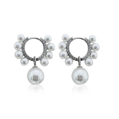 by Eda Çetin - Pearl Row Hoop Earrings