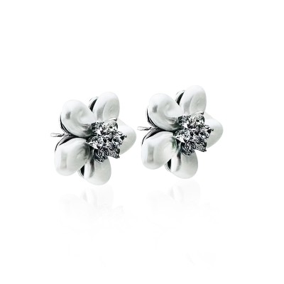 Pearl Flower Earrings - Thumbnail