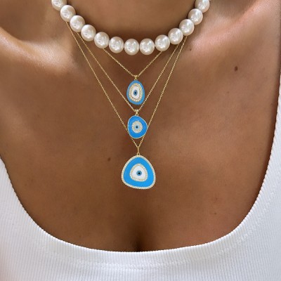 by Eda Çetin - Pera Mini Enamel Evil Eye Bead Necklace (1)