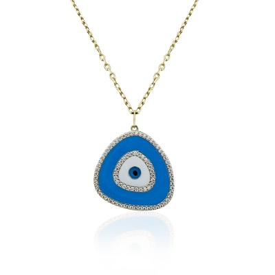 by Eda Çetin - Pera New Enamel Evil Eye Bead Necklace