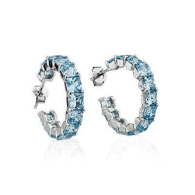 Perla Ice Cut Hoop Earrings - Thumbnail