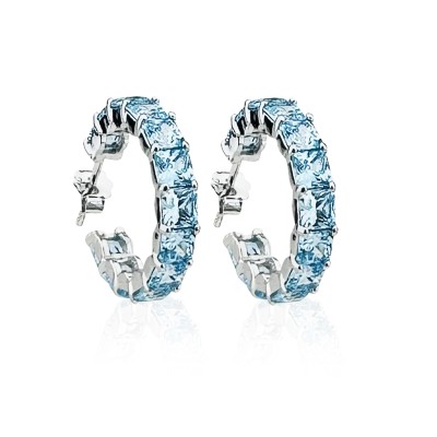 Perla Ice Cut Hoop Earrings - Thumbnail