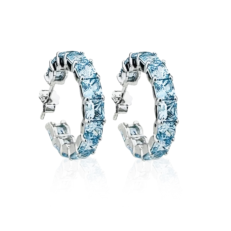 Perla Ice Cut Hoop Earrings