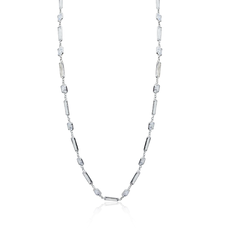 Rectangular Stone Long Necklace