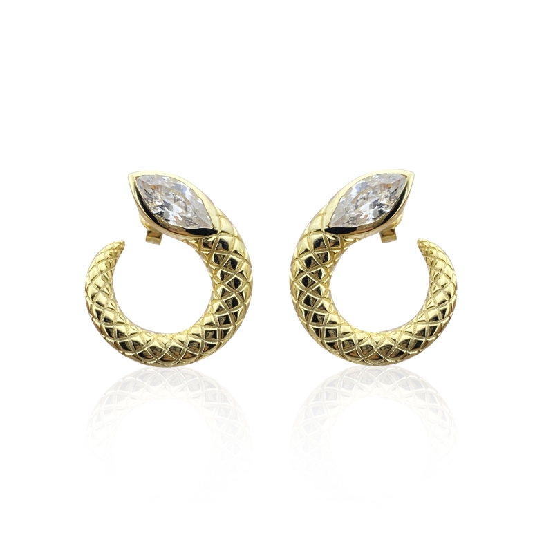 River Stone Snake Earring