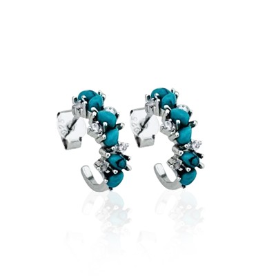 Rossa Mini Turquoise Earrings - Thumbnail