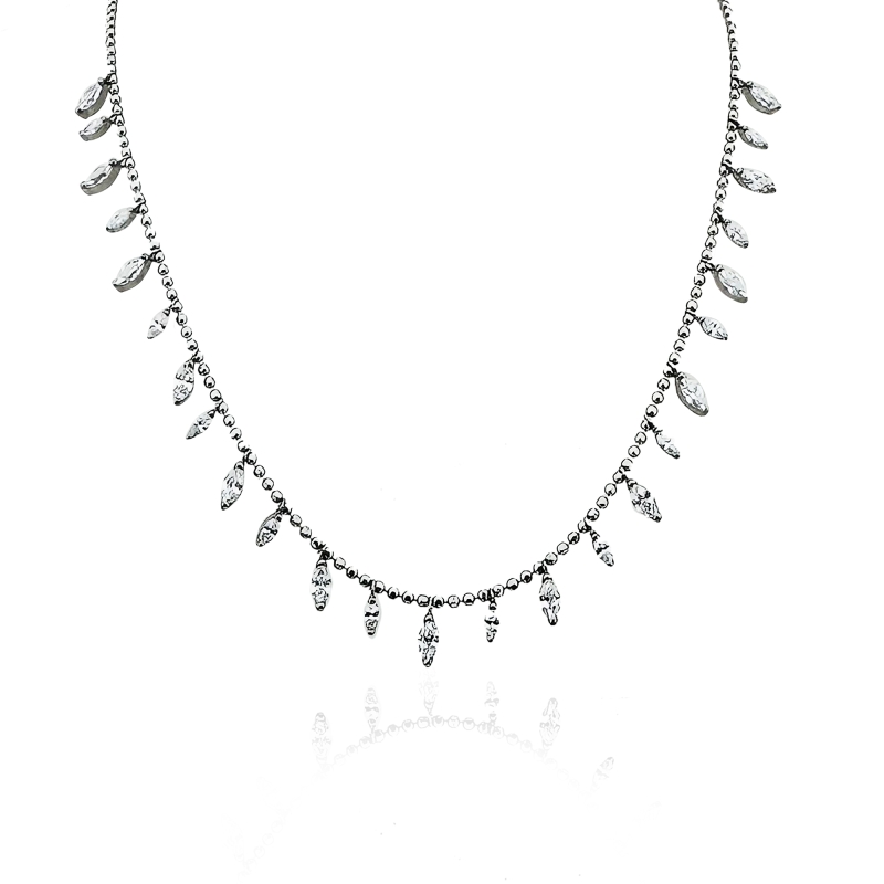 Row Marquise Necklace Small Size