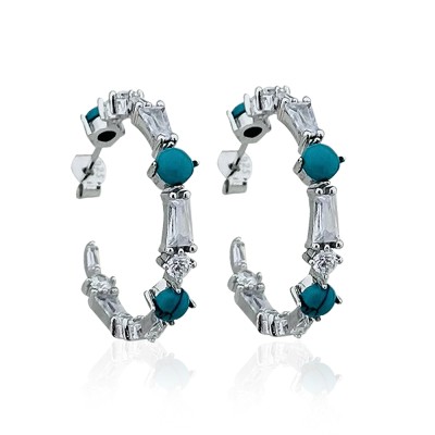 by Eda Çetin - Rudi Turquoise Hoop Earrings