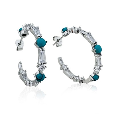 Rudi Turquoise Hoop Earrings - Thumbnail