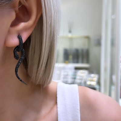 byEdaÇetin - Snake Black Riu Earrings (1)