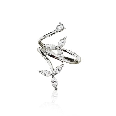 by Eda Çetin - Spiral Three Stone Marquise Ring