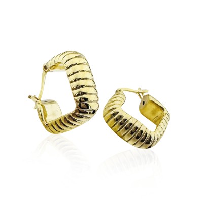 by Eda Çetin - Thick Square Form Hoop Earrings (1)