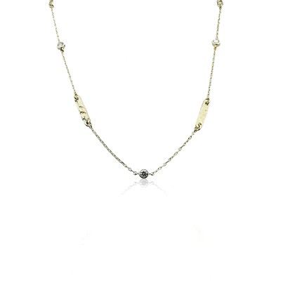 Thin Stick Stone Necklace - 45 cm - Thumbnail