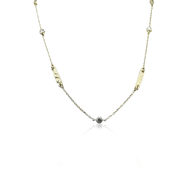 Thin Stick Stone Necklace - 45 cm