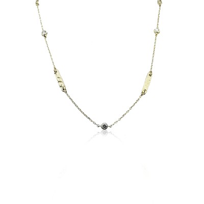 byEdaÇetin - Thin Stick Stone Necklace - 45 cm