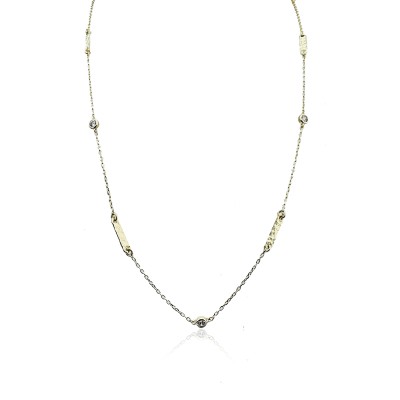 Thin Stick Stone Necklace - 60 cm - Thumbnail