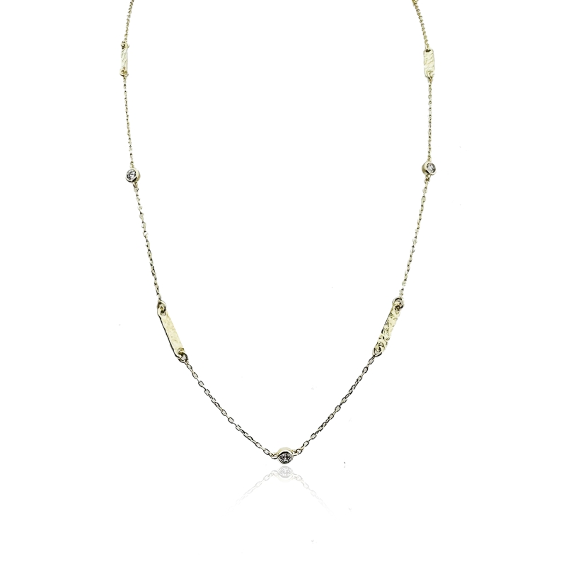 Thin Stick Stone Necklace - 60 cm