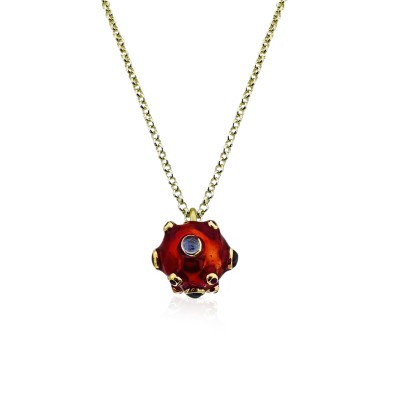 Tourmaline Enamel Necklace - Thumbnail