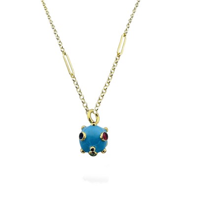 by Eda Çetin - Tourmaline Enamel Necklace - Mirella Chain (1)