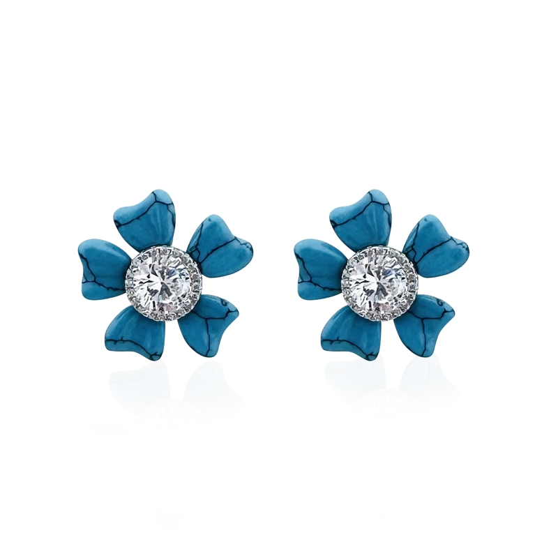 Turquoise Flower Earrings