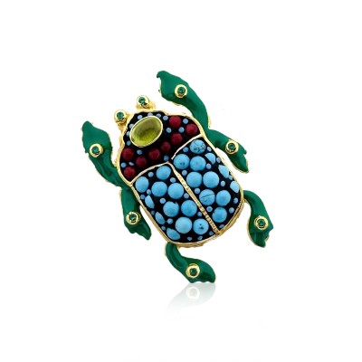 by Eda Çetin - Turquoise Luck Bug Brooch