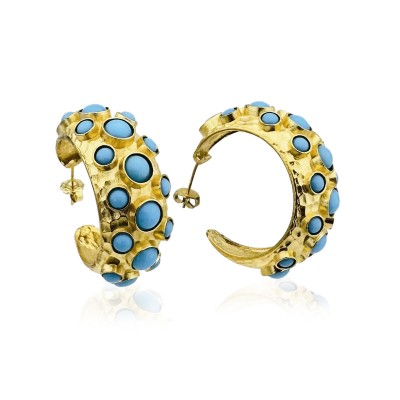 by Eda Çetin - Turquoise Moms Hoop Earrings