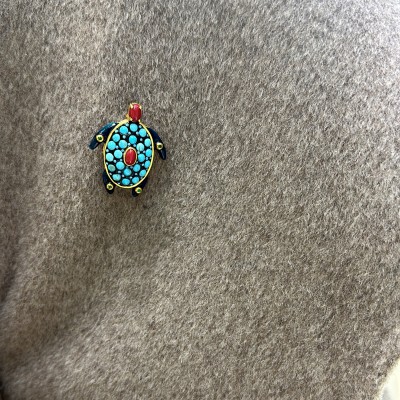 by Eda Çetin - Turtle Collection Brooch - Turquoise (1)