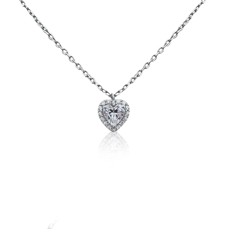 White Heart Necklace