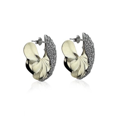 Wings Stone Plate Earrings - Thumbnail